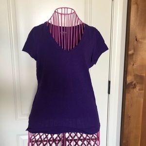 Purple slub cotton tee from LOFT - M
